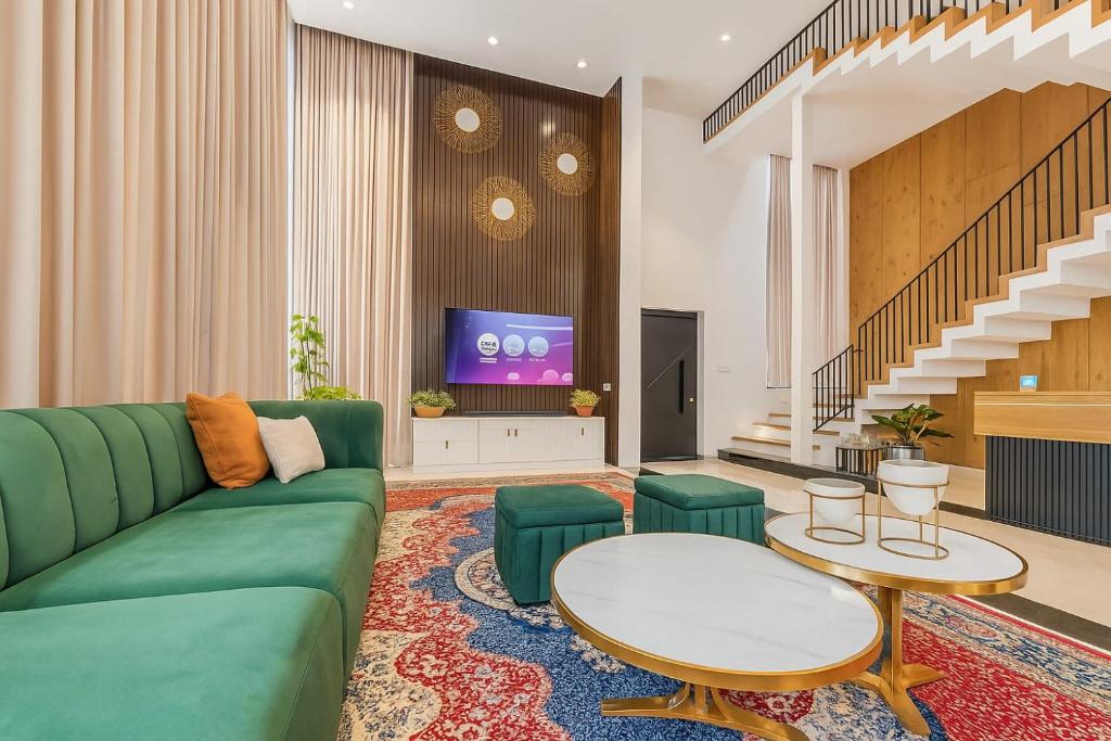 Χώρος καθιστικού στο The Holiday Home