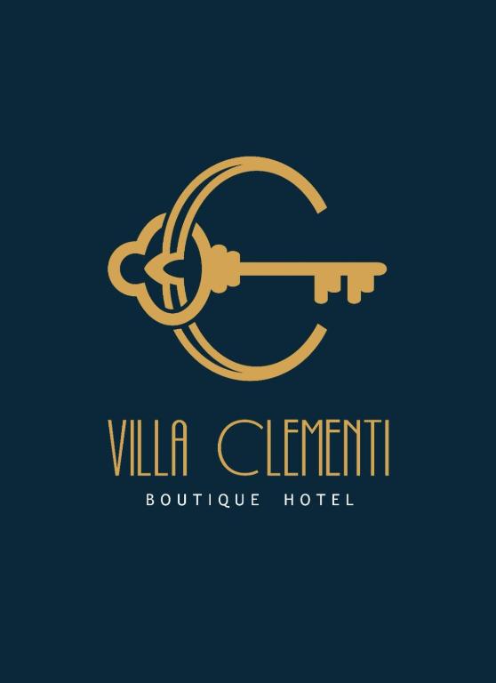 a logo for a hotel with a lock and a key at Villa Clementi Boutique Hotel in Cave