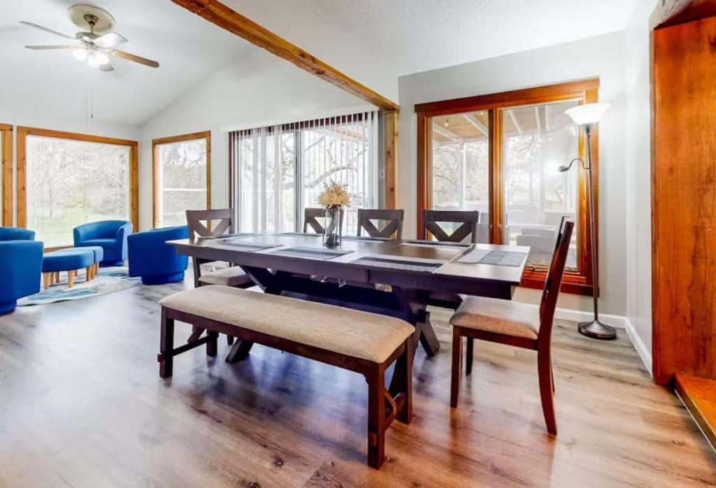 a dining room with a large table and chairs at SLAUGHTER in Austin