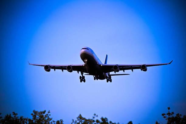 ドライアイヒにあるXenon hostelsの飛行機が空に離陸する