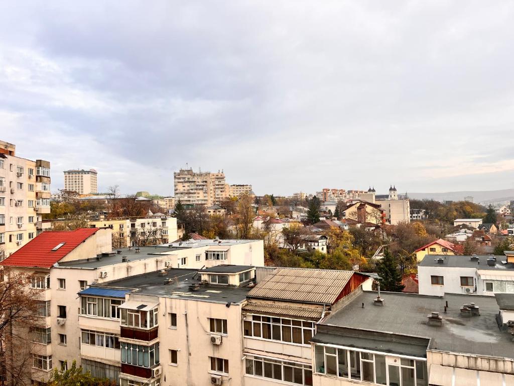 een uitzicht op een stad met hoge gebouwen bij Cip-Apartament24 in Iaşi