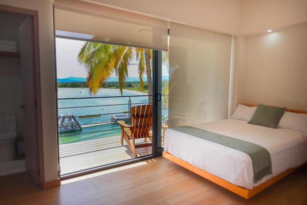 Postel nebo postele na pokoji v ubytování Acuaski