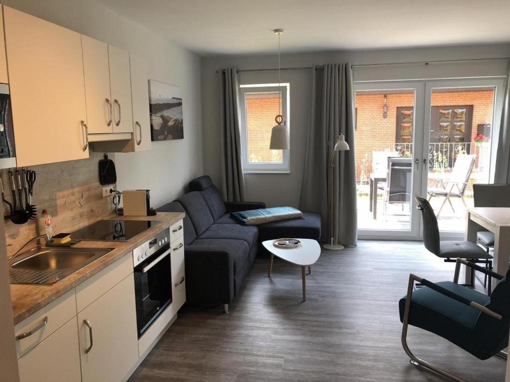 Kuchyň nebo kuchyňský kout v ubytování Westhook Ferienwohnung 1