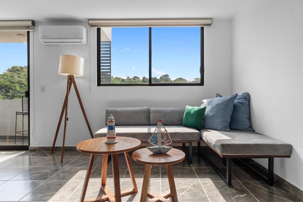 Istumisnurk majutusasutuses Modern apartment with pool in Ixtapa, 2 bedrooms