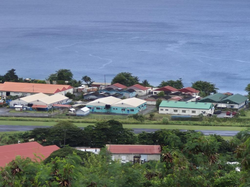 a small town with houses and a road at Belle View Haven in Canefield