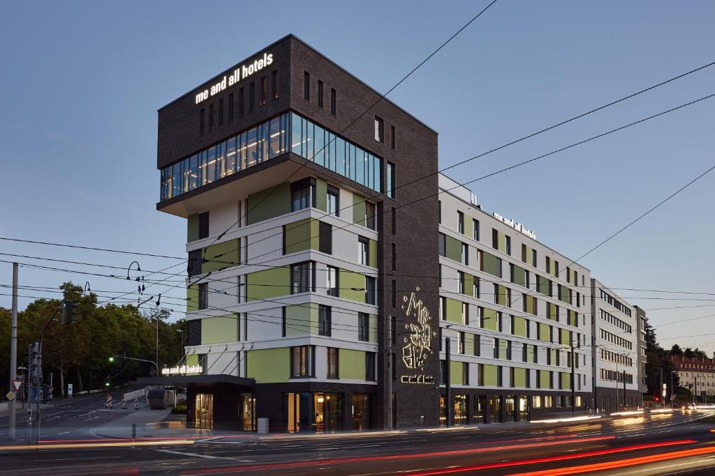 a building on the corner of a street at Me and All Hotel Mainz, by Hyatt in Mainz