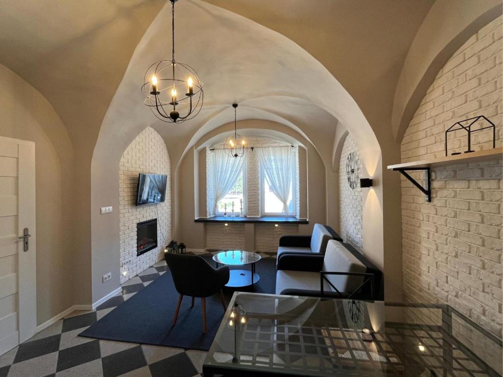 TV a/nebo společenská místnost v ubytování Apartament Florian Rynek 3