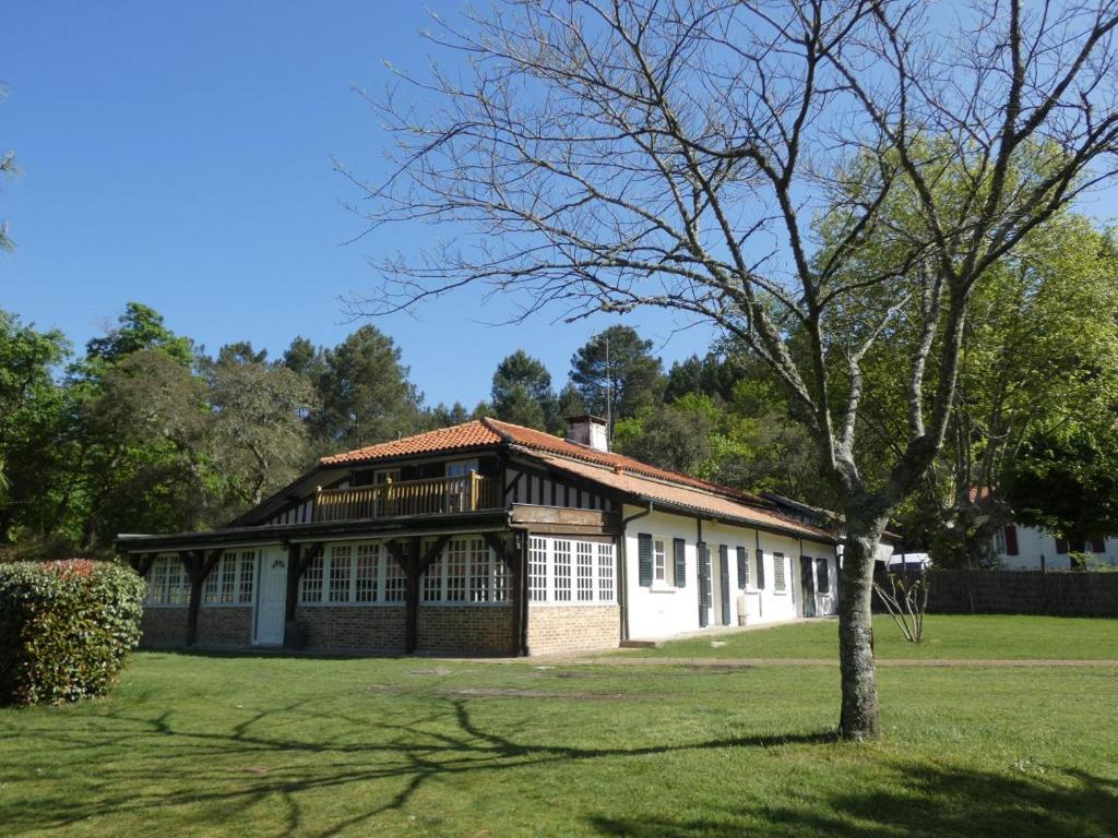 a house with a tree in front of it at Les grandes bruyères in Lesperon
