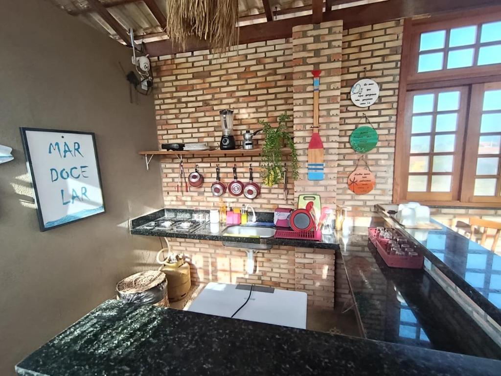 Kuchyň nebo kuchyňský kout v ubytování Mar Doce Lar - Praia Macapa