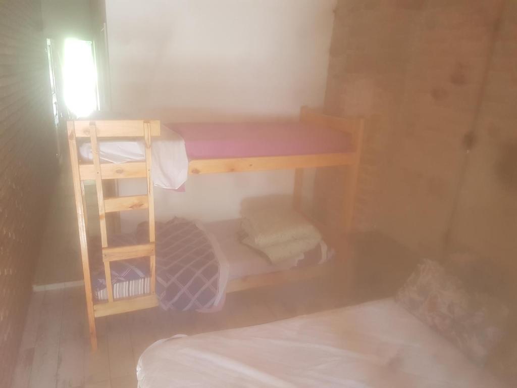 a small room with a bunk bed and a ladder at El bosque suite in José León Suárez