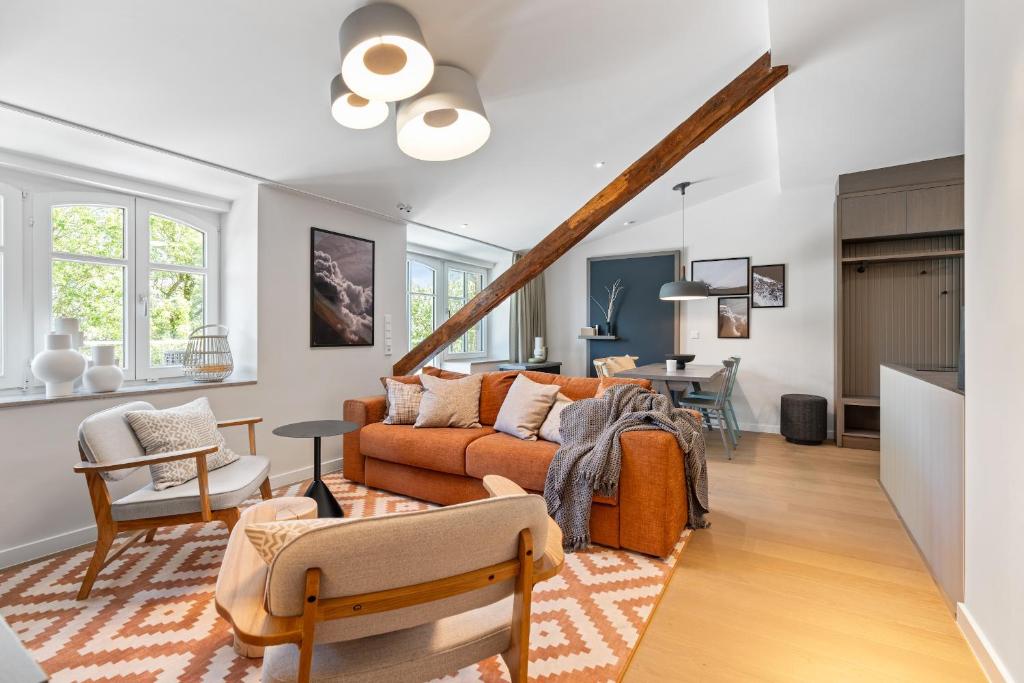 Posezení v ubytování Alte Schule Westerhever Brösum