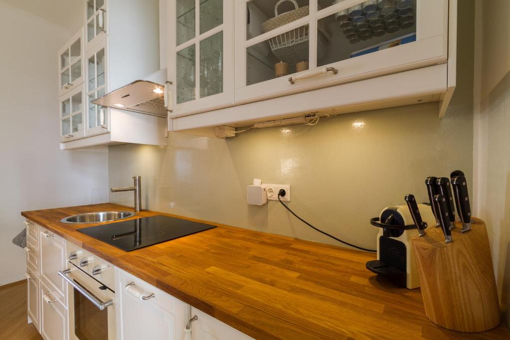 Kuchyň nebo kuchyňský kout v ubytování Apartment Vienna Your home abroad