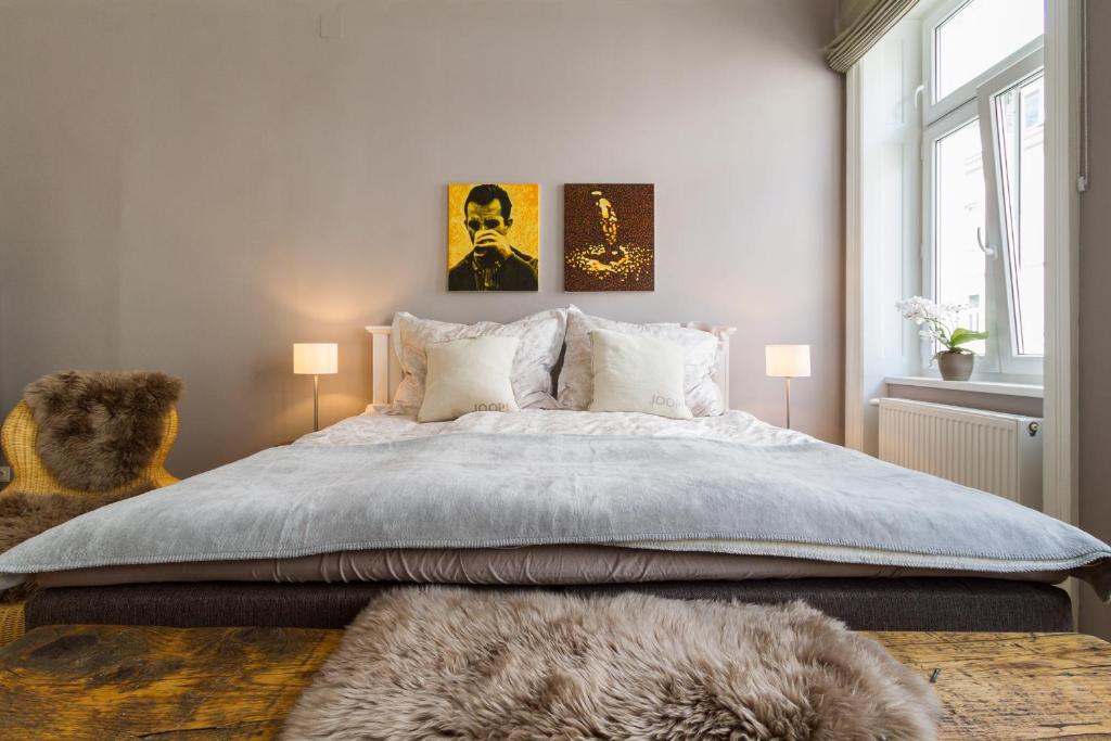Postel nebo postele na pokoji v ubytování Apartment Vienna Your home abroad