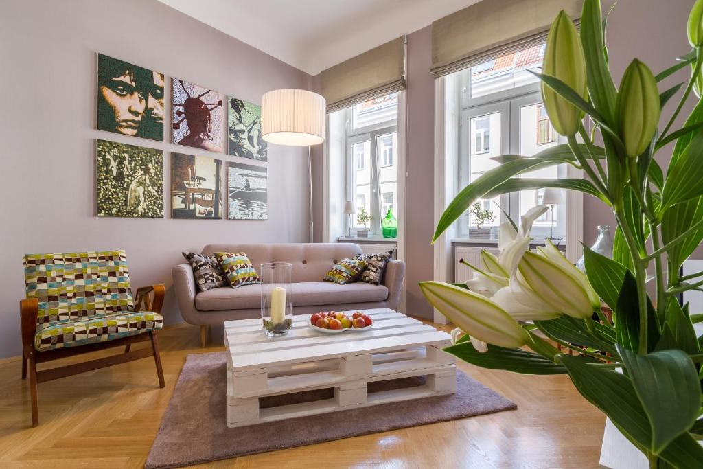 Posezení v ubytování Apartment Vienna Your home abroad