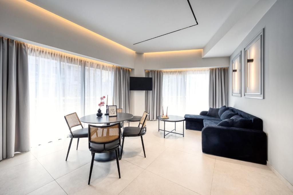 Χώρος καθιστικού στο World Luxury Suites Trikala