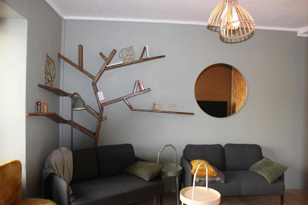 Χώρος καθιστικού στο Chouette Bourboule 2 chambres, 6 pers, terrasse