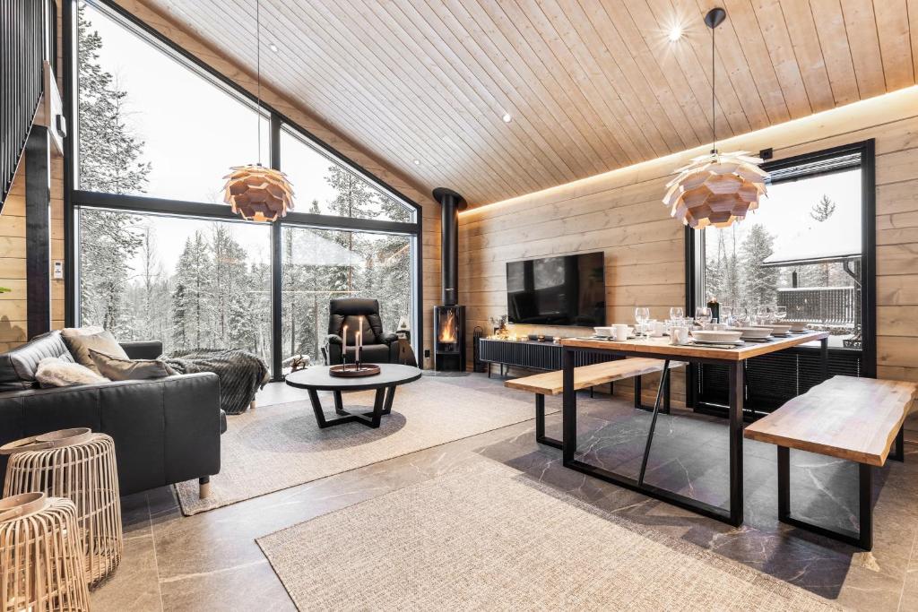 Posezení v ubytování LeviLakeVillas B