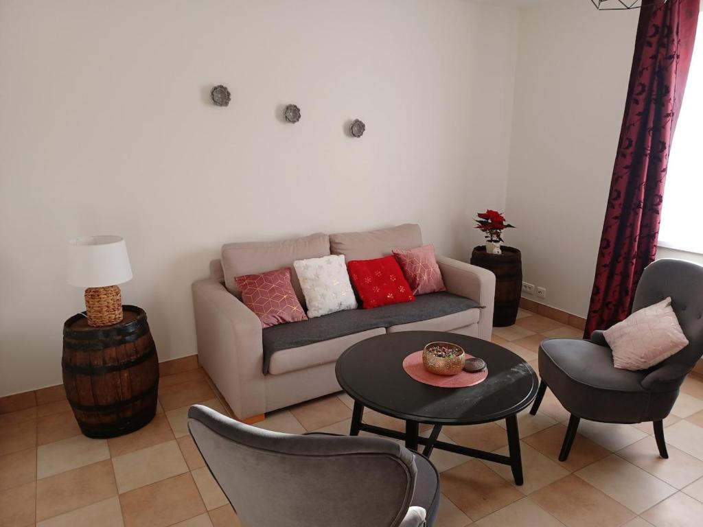 Posezení v ubytování Appartement de 45 m2