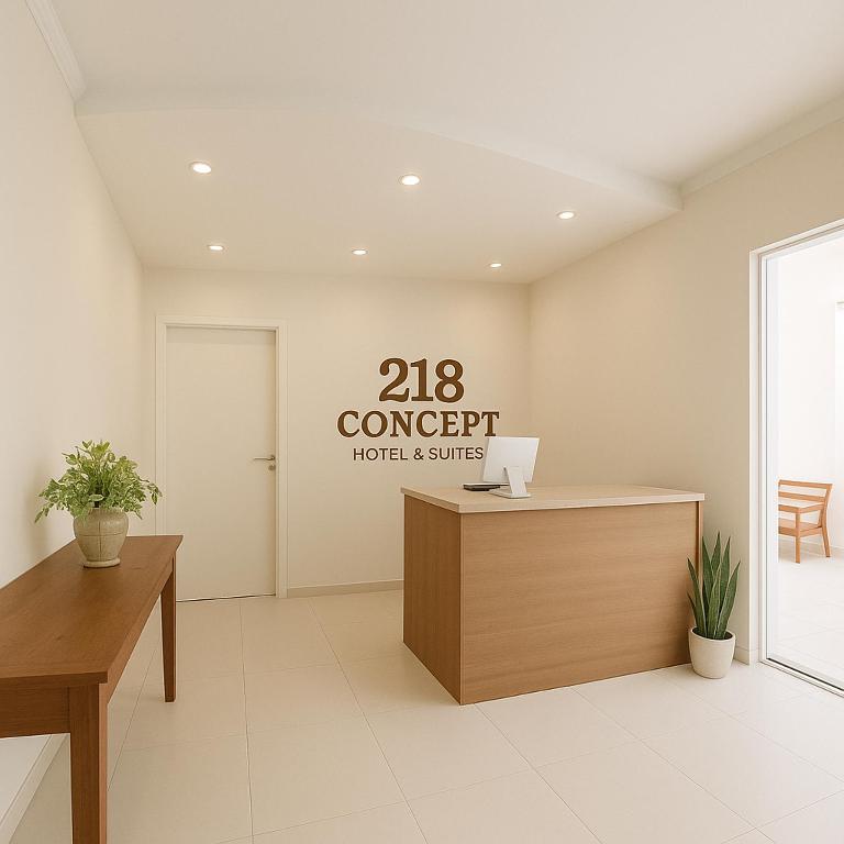 an office with a sign that reads concept hotel and suites at Pousada 218 in Manaus