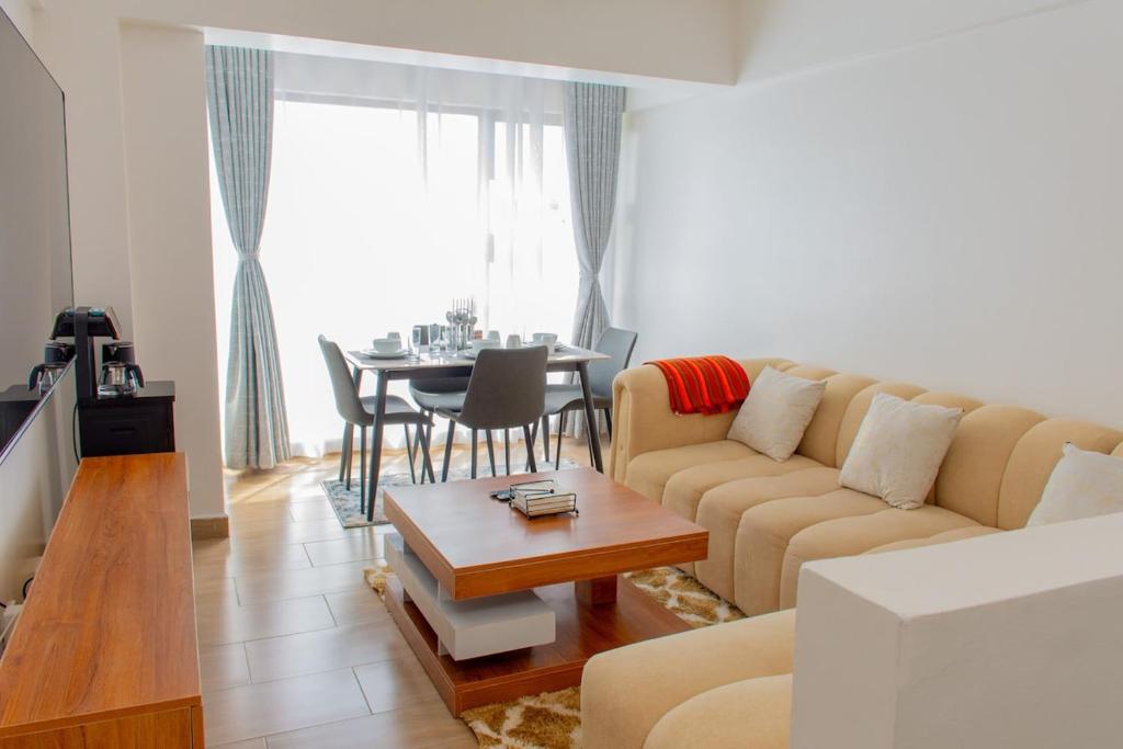 Posezení v ubytování Waiyaki Way View Duplex Apartment