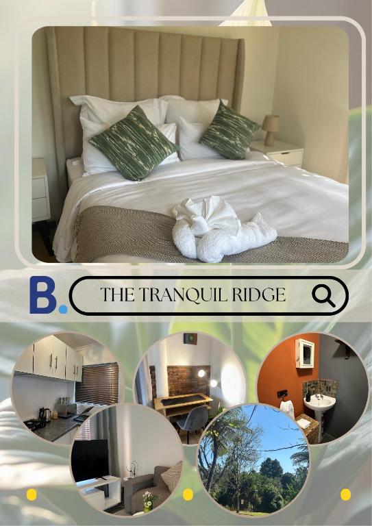 a collage of pictures of a bedroom with a bed at The Tranquil Ridge in Hilton
