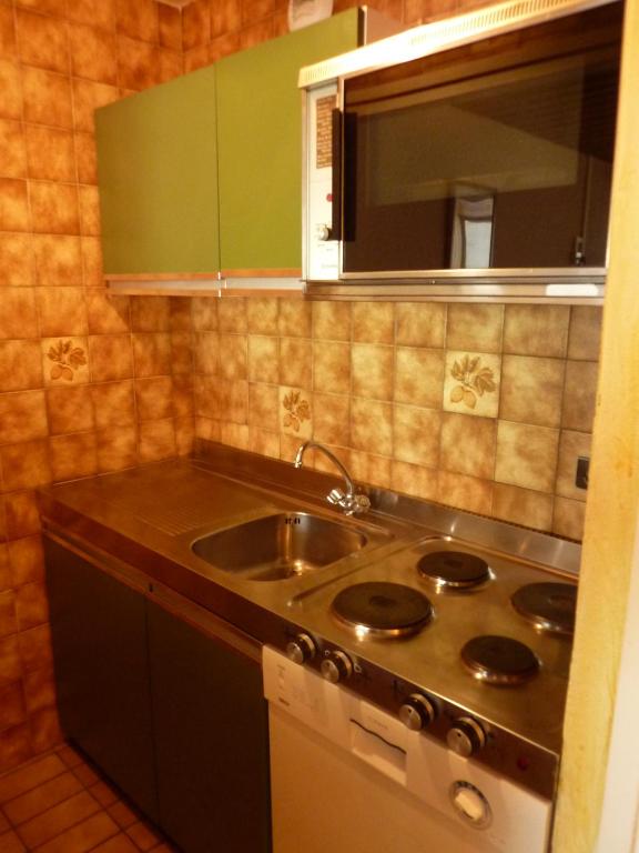 Kuchyň nebo kuchyňský kout v ubytování Serac Appartements VTI
