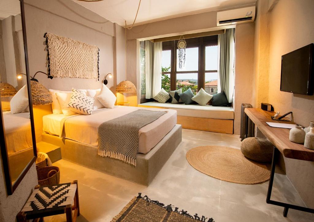 Ένα ή περισσότερα κρεβάτια σε δωμάτιο στο GAIA ALAÇATI