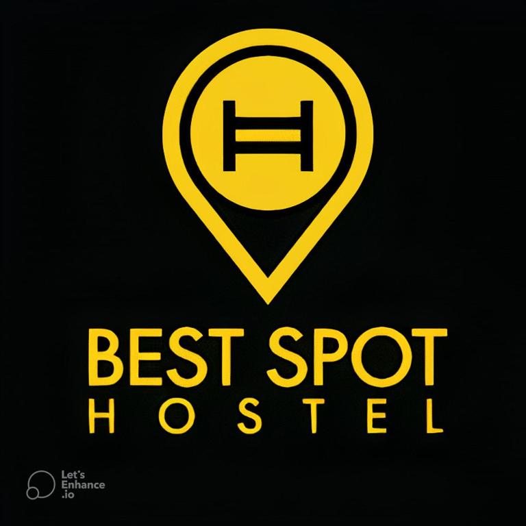 a sign that reads best spot hotset with a heart at Best Spot Hostel in Prague