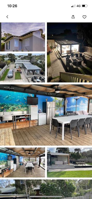 a collage of photos of a house and a table at Beach House Getaway 1 in Smiths Beach