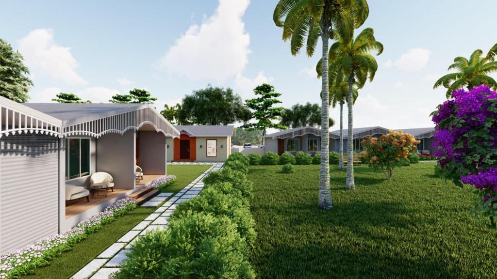 un rendu d'une maison avec une cour dans l'établissement Trishvam Palolem Beach Resort, à Canacona