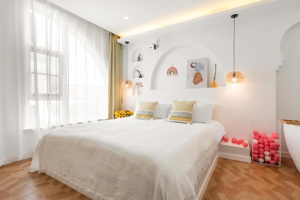 Voodi või voodid majutusasutuse 上海落云间酒店 toas