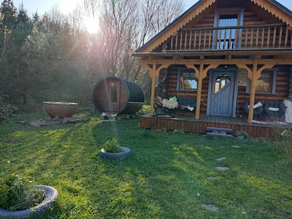 Zahrada ubytování Lawendowy Domek