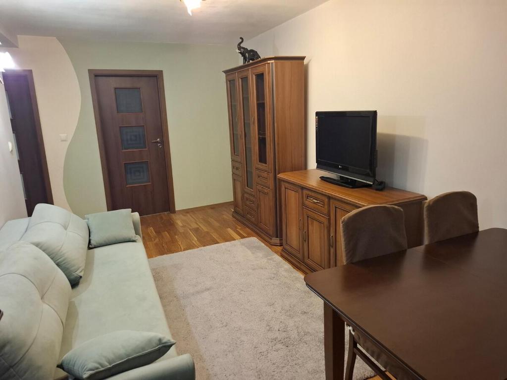 TV a/nebo společenská místnost v ubytování Lubań Center