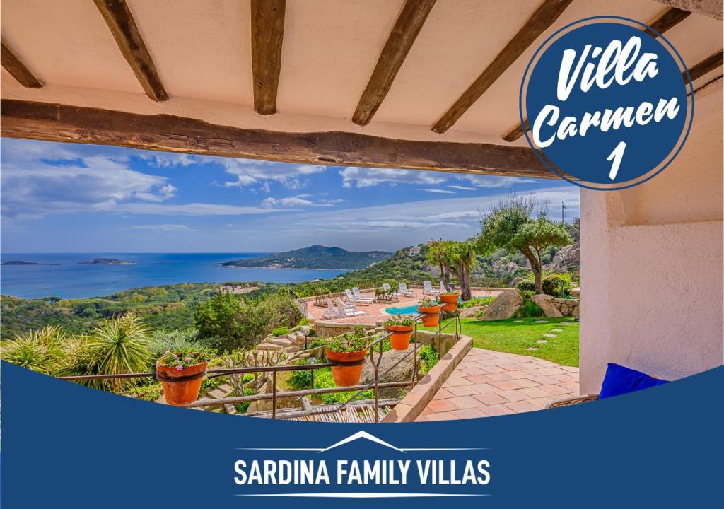 a sign for a villa in santa ana family villas at Sardinia Family Villas - Villa Carmen with sea view and pool in Porto Cervo