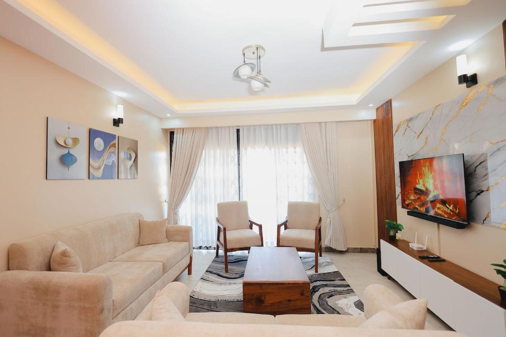 Χώρος καθιστικού στο Welcome to Kaniz Furnished Apartment