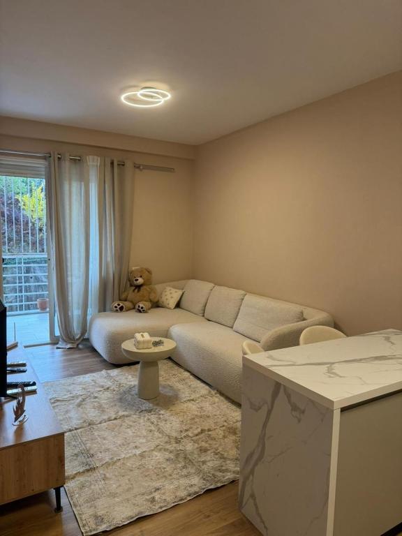 Χώρος καθιστικού στο Aurora Apartament