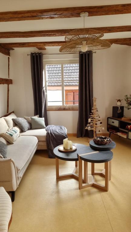 Posezení v ubytování Gîte "Au quart de Tour" entre vignes et vosges