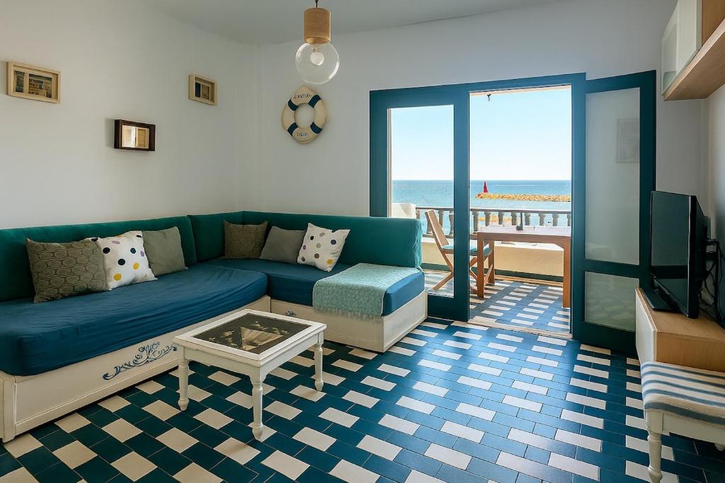 Posezení v ubytování Vue mer Marina Kantaoui - pieds dans l'eau, calme