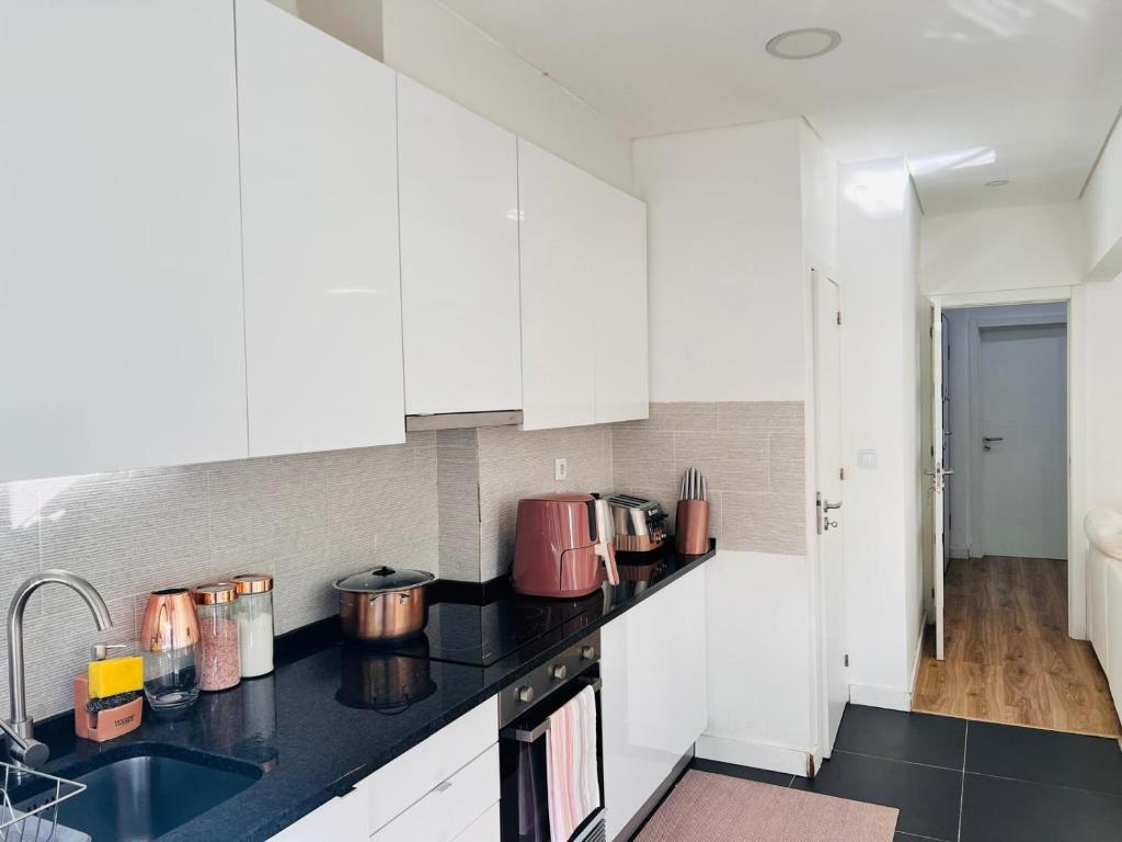 Kuchyň nebo kuchyňský kout v ubytování Guesthouse in Queluz Belas