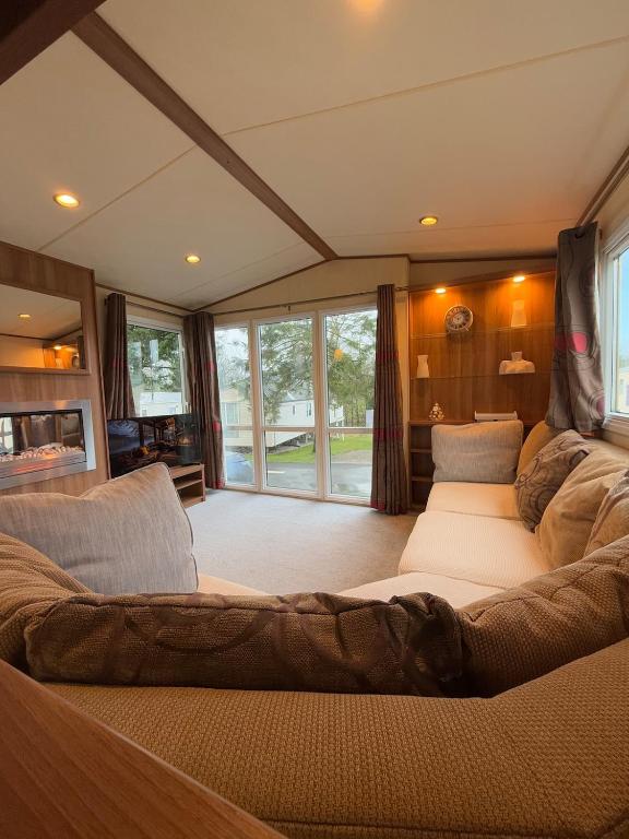 Ένα ή περισσότερα κρεβάτια σε δωμάτιο στο Bowland fell holiday home