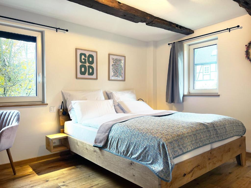 Postel nebo postele na pokoji v ubytování BergArt