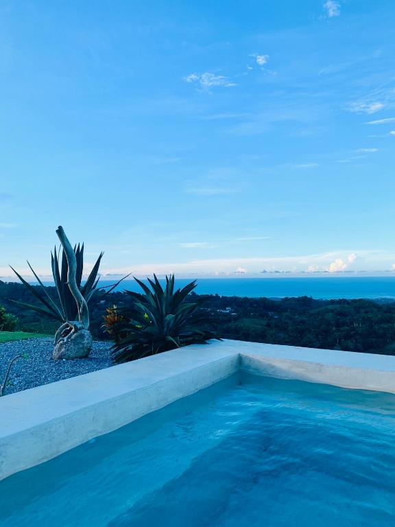 a swimming pool with a view of the ocean at Villa Brisa del Caribe in Las Terrenas