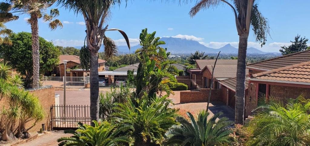 a view of a house with palm trees at Induli on Sage in Plattekloof