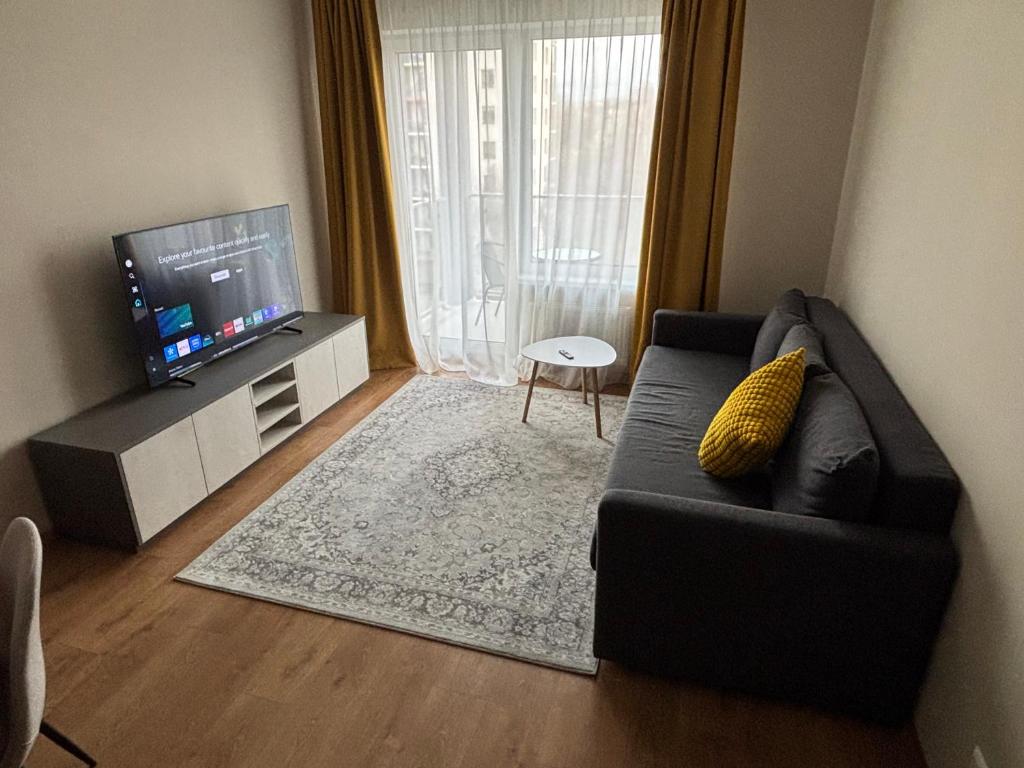 TV a/nebo společenská místnost v ubytování Daugavas Rezidence