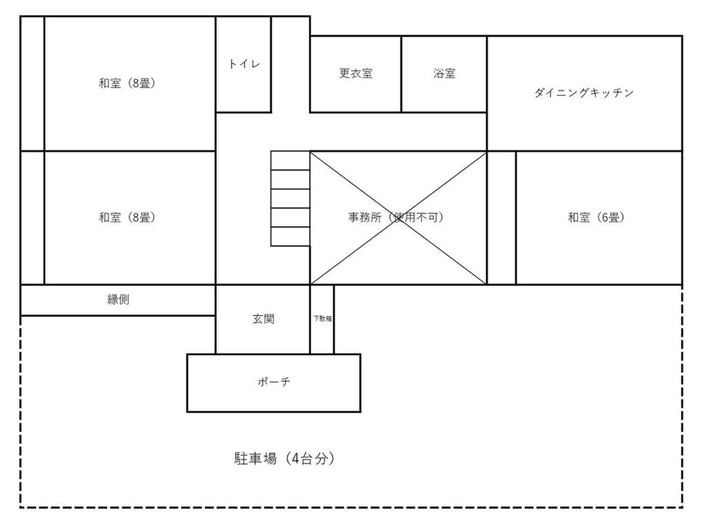 ein Grundriss eines Hauses in der Unterkunft 瀬戸内庵Setouchian in Takamatsu