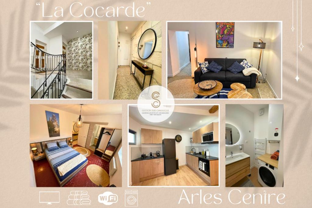 Postel nebo postele na pokoji v ubytování La Cocarde Arles Centre