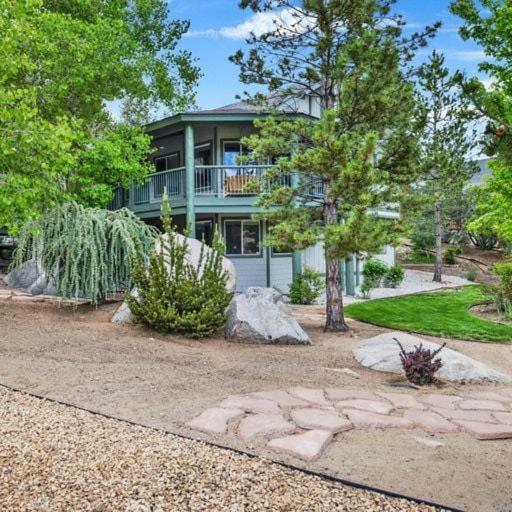 a house with a garden in front of it at Castle Glen Gem #2220 in Big Bear Lake