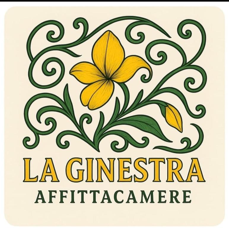 a logo for a restaurant with a yellow flower at La Ginestra in Bastia