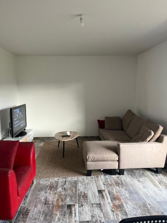 Χώρος καθιστικού στο LOGEMENT ENTIEREMENT MEUBLE à VALLEIRY prêt de Genève