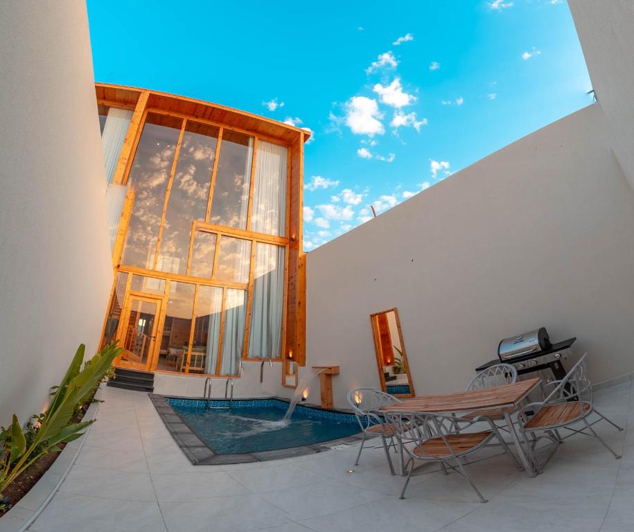 Πισίνα στο ή κοντά στο أكواخ السحاب